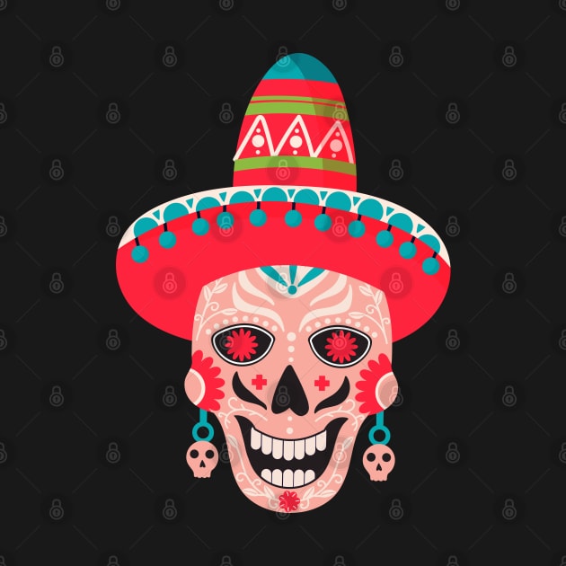 Dia de los muertes skull. Mexican Day of the Dead. by CoCoArt-Ua