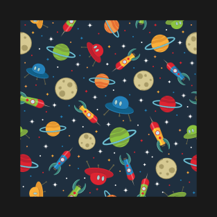 Rockets Planets and Stars T-Shirt