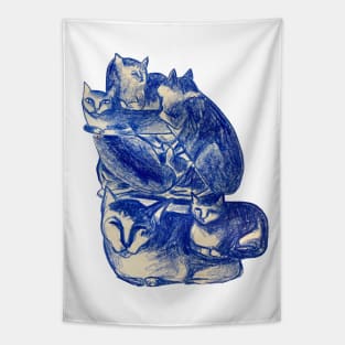 Blue cats Tapestry