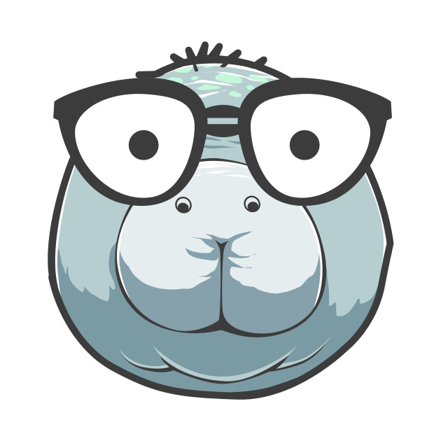 Cute Manatee With Reading Glasses, Unique Sea Cow Gift ...