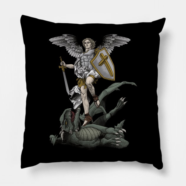 Saint Michael the Archangel Pillow by Beltschazar