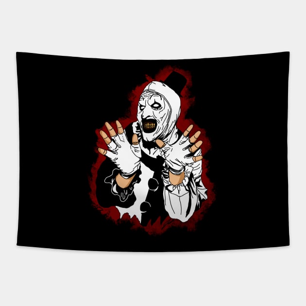 Silent Clown Tapestry by Horror School Customs