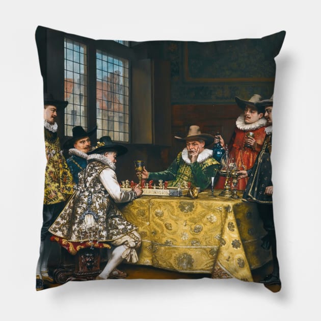 La Confrontation by Adolphe-Alexandre Lesrel Pillow by Classic Art Stall