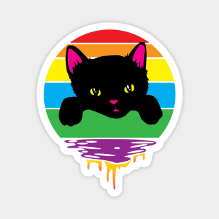 Rainbow Sunset Kitten Magnet