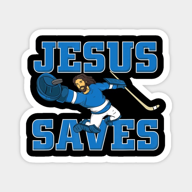 Jesus Saves fun Hockey Goalie Tee Gift Magnet by HaroldKeller