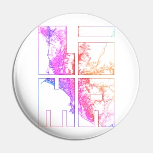 Lima, Peru City Map Typography - Colorful Pin