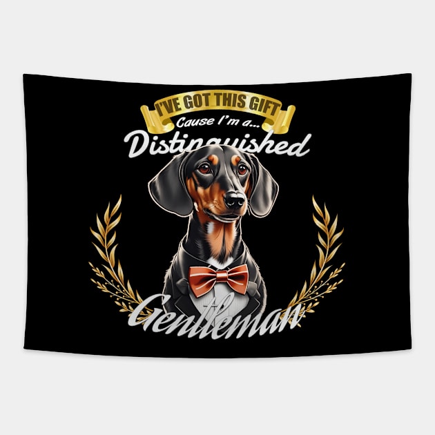 The Distinguished Dachshund Gentleman Tapestry by Asarteon