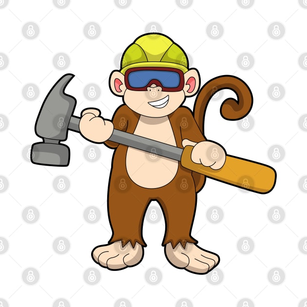 Monkey as Craftsman with Hammer by Markus Schnabel