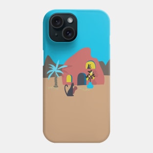 Cats Enjoying a a Sunny Day on a Mediterranean Patio Phone Case