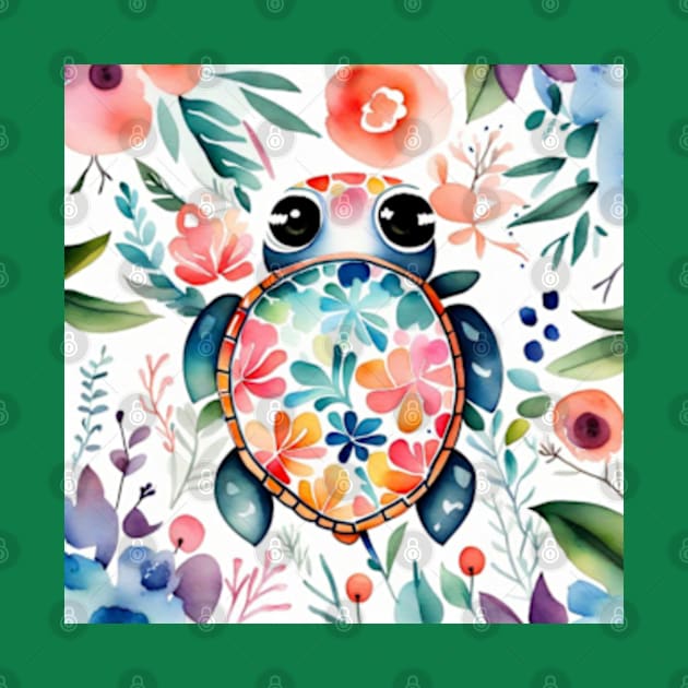 Cute floral turtle gift ideas for kids and adults by WeLoveAnimals