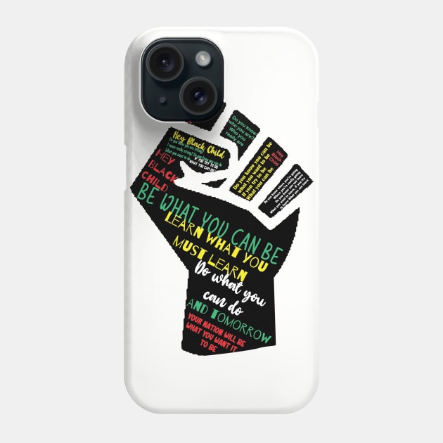 Hey Black Child Phone Case by Cargoprints