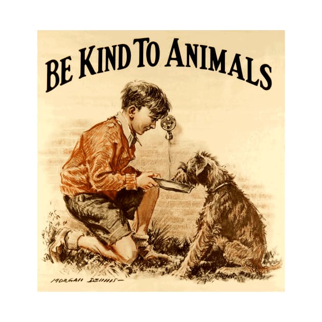Vintage "Be Kind to Animals" - Little Boy Design by Naves