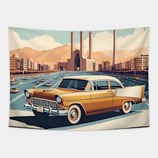 Classic car in Iran Tapestry