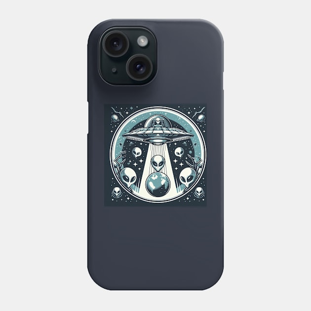 Grey Aliens in a UFO Phone Case by LloydLegacy2020