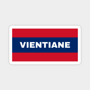 Vientiane City in Laos Flag Colors Magnet