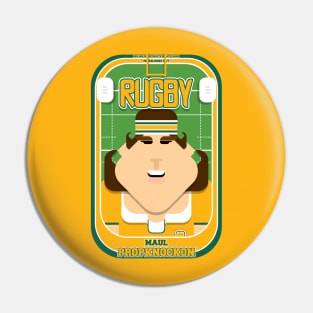 Rugby Gold and Green - Maul Propknockon - June version Pin