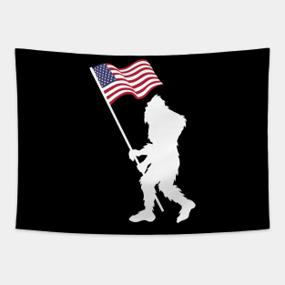 BIgfoot American Flag Funny Sasquatch USA Tapestry