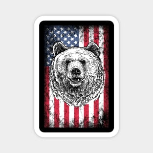 Patriotic Bear American Flag Magnet