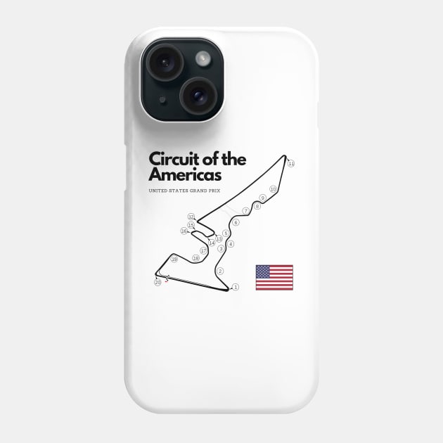 Circuit of the Americas F1 Track United States Phone Case by Auto-Prints