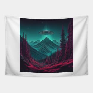 UFO Chronicles Podcast - UFO Glitch Artwork V11 Tapestry