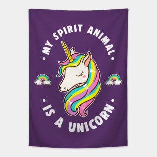 My Spirit Animal Is A Unicorn Tapestry