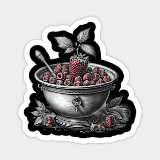Bowl of raspberries Magnet