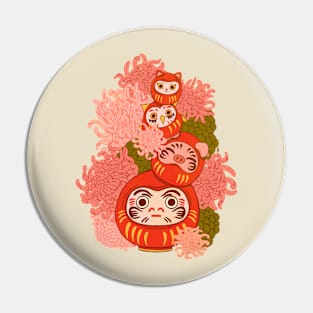 Chrysanthemum Daruma Pin