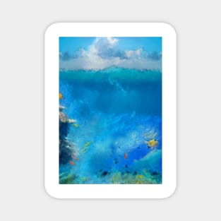 Watercolor underwater ocean life Magnet