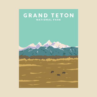 Grand Teton National Park, Wyoming Travel Poster T-Shirt