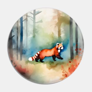 Watercolor Red Panda Spirit Animal Pin
