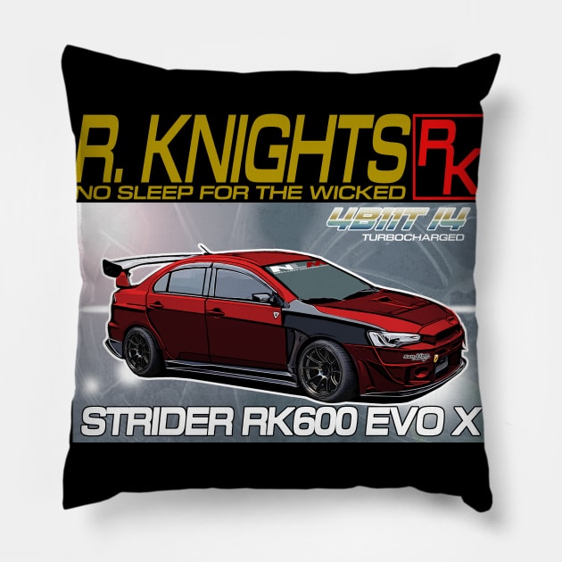 R.Knights Evo X Rally Red Pillow by Jsaviour84