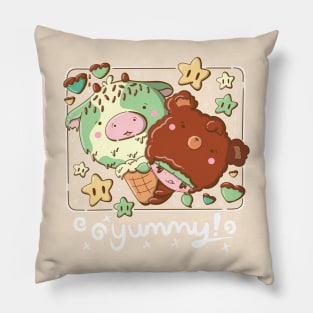 Cute mint ice cream girl kawaii style Pillow