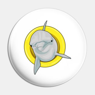 Dolphin Swimming Lifebuoy Pin