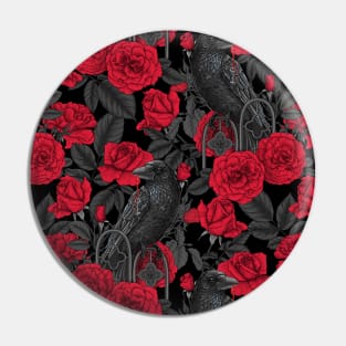Ravens and red roses Pin