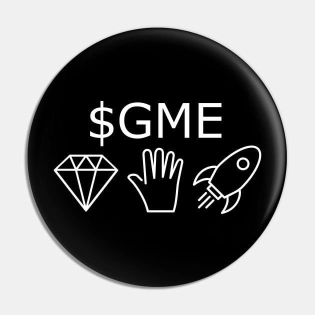 $GME Diamond Hand Rocket (white) Pin by Big Term Designs