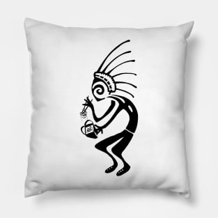 Kokopelli noodle black Pillow