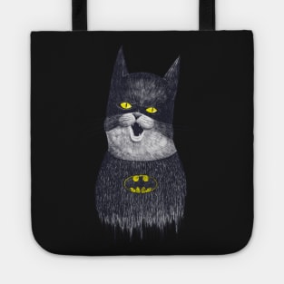 Super cat on black Tote