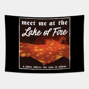 Meet Me At The Lake of Fire Hell Tapestry