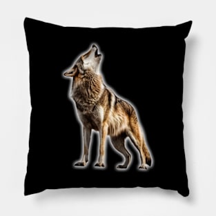 Lone wolf howling Pillow