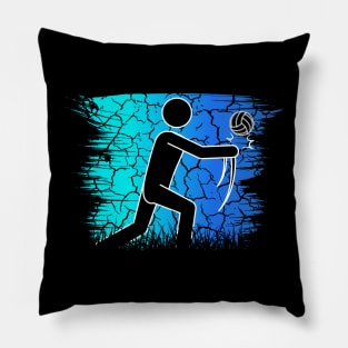 Travel back in time with beach volleyball - Retro Sunsets shirt featuring a player! Pillow