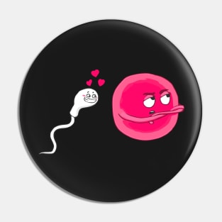 Sperm and Egg Ovum Cute Couple Pin