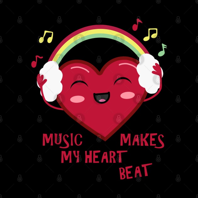 Music Makes My Heart Beat Kawaii by Nerd_art