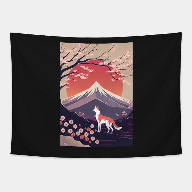 Pastel Kitsune: Cherry Blossom Dreams 2 Tapestry by Focused Instability