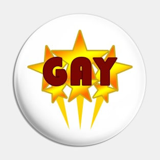 Gold Star Gay Pin