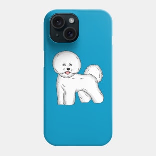 Bichon frise dog cartoon illustration Phone Case