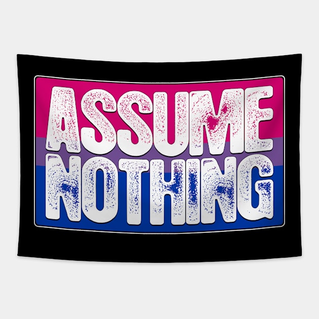 Assume Nothing Bisexual Pride Flag Tapestry by wheedesign