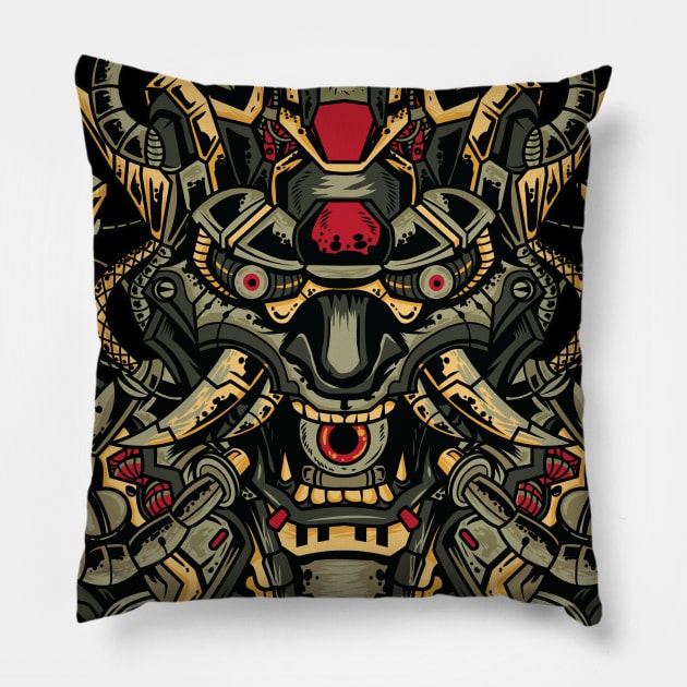 Mecha Oni Pillow by JONHD