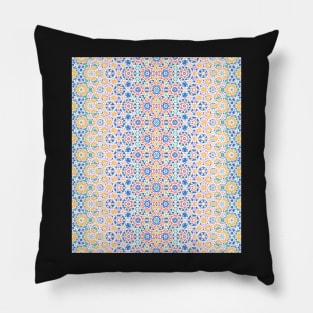 Moroccan Tile Mosaic in rainbow Colors Pattern Pillow