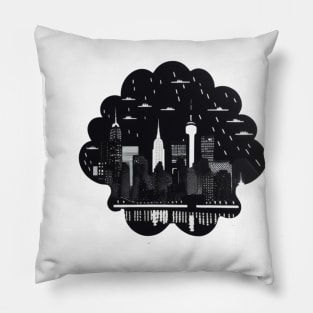 Rainy new York Pillow