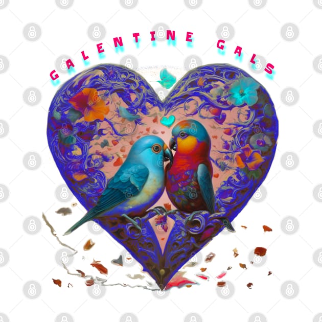 Galentines day lovebirds by sailorsam1805